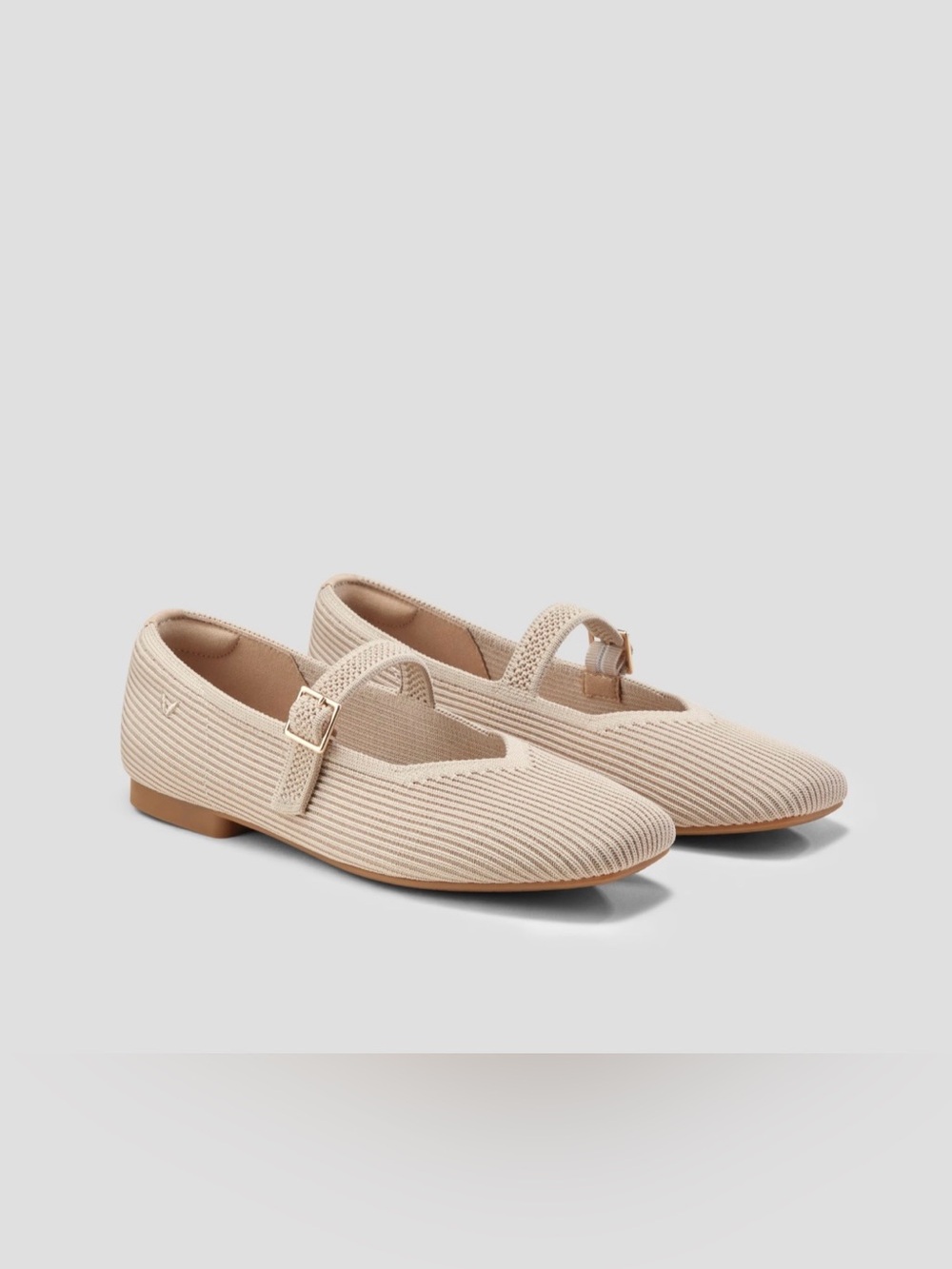 Vivaia Margot Mary Jane Flat in Almond Beige